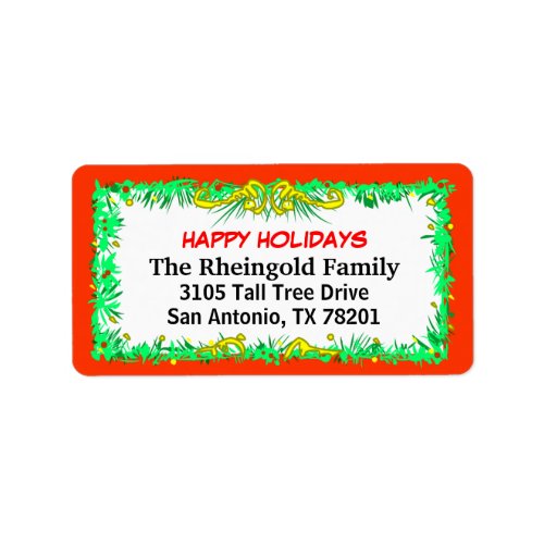 Labels _ Christmas _Red Border Family Label