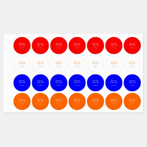 Labels Circle uni Red_White_Blue_Orange