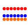 Labels Circle uni Red-White-Blue-Orange