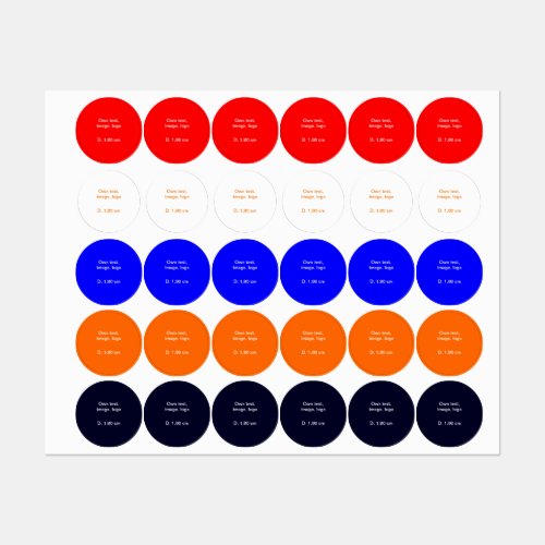 Labels Circle uni Red_White_Blue_Orange_Dark Blue