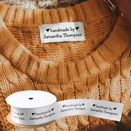 Labels Clothing Tags Handmade Items Handwritten  Satin Ribbon