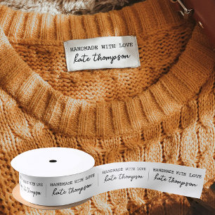 Labels Clothing Tags Handmade Items Name Text Satin Ribbon