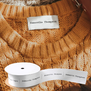 Labels Clothing Tags Handmade Items Name Text Satin Ribbon