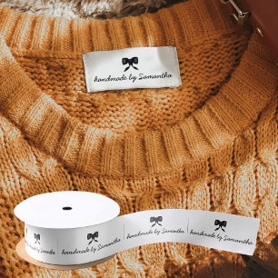 Labels Clothing Tags Handmade Items Script Bow Satin Ribbon