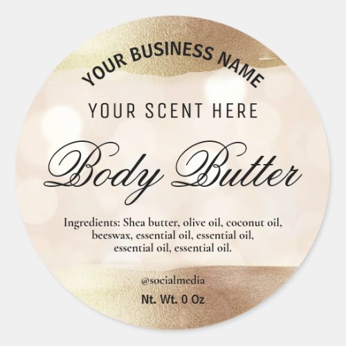 Labels For Body Butter Gold And Sparkles