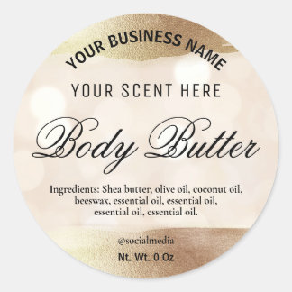 Labels For Body Butter Gold And Sparkles