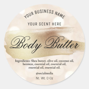 Labels For Body Butter Gold And Sparkles