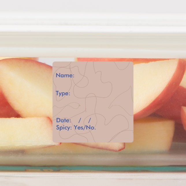 Labels for food containers (Affixed)