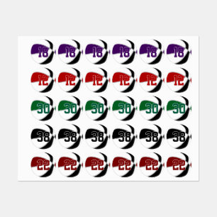 labels for up to 5 basketball players w ANY colors