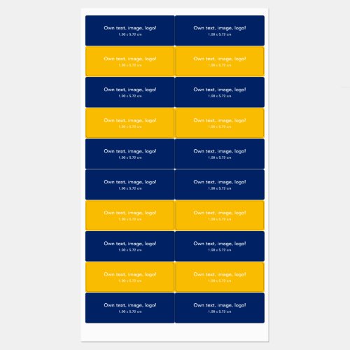 Labels Rectangle Medium uni Blue and Yellow