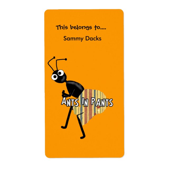 Labels Stickers Bookplate Ants In Pants (Front)