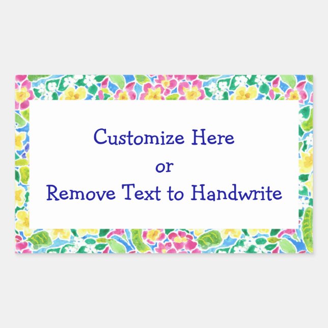 Labels to Customize, Pretty Primroses Pattern (Front)