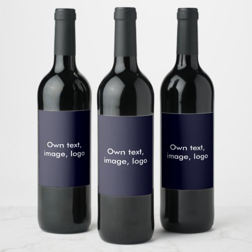 Labels Wine Bottles uni Dark Blue