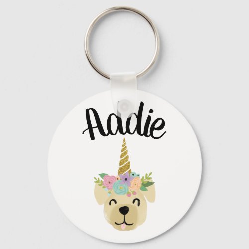 Labicorn _ Labrador Retriever Unicorn _ Yellow Lab Keychain