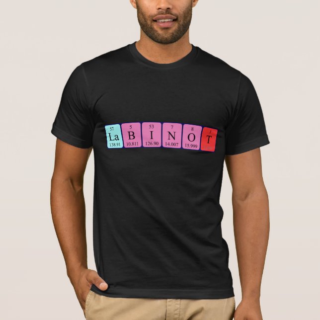 Labinot periodic table name shirt (Front)
