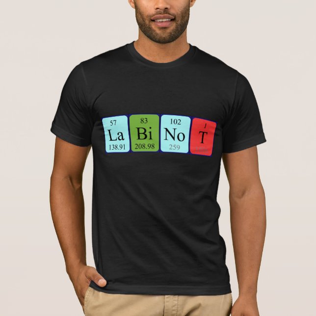 Labinot periodic table name shirt (Front)