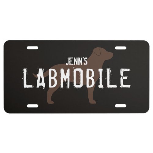 LABMOBILE Chocolate Labrador Retriever Silhouette License Plate