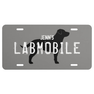 LABMOBILE Labrador Retriever Silhouette Custom License Plate