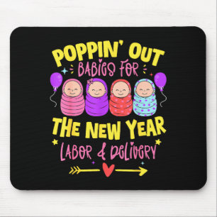 Labor And Delivery L&d Nurse Happy New Year Mouse Pad