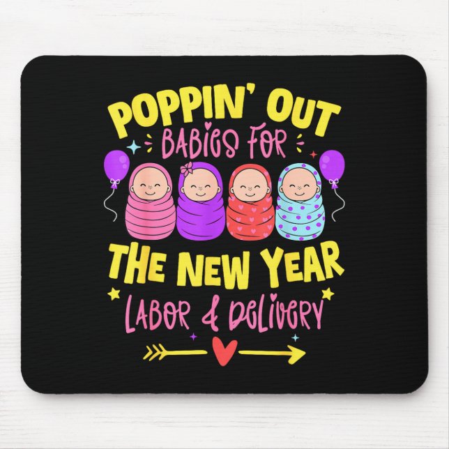 Labor And Delivery L&amp;d Nurse Happy New Year  Mouse Pad (Front)