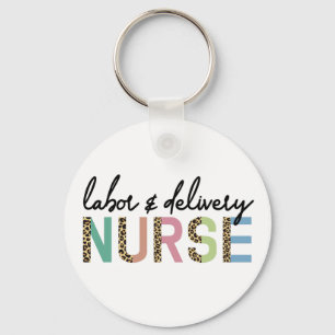 Labor and delivery nurse Cheetah leopard print Keychain