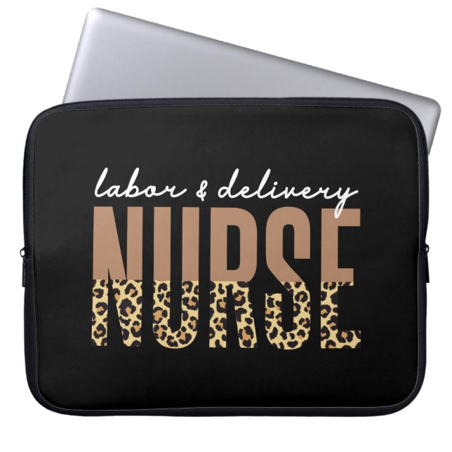 Labor and delivery nurse Cheetah leopard print Laptop Sleeve (Front)