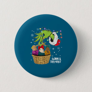 Labor And Delivery Nurse Christmas Lights Snowflak Button