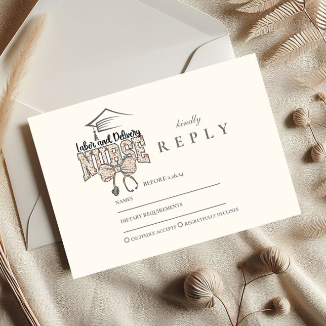 Labor and Delivery Nurse Graduation Party RSVP Card (Creator Uploaded)