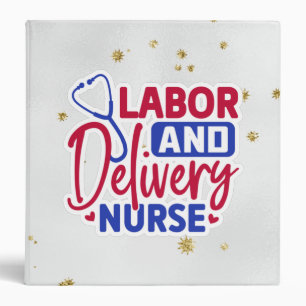 Labor and Delivery Nurse Gray Sparkle 3 Ring Binder