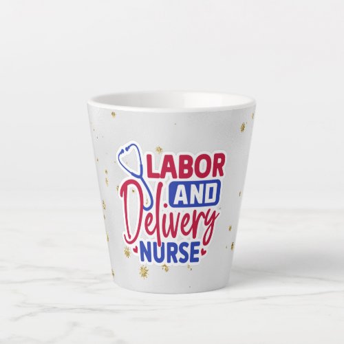 Labor and Delivery Nurse  Gray  Sparkle Latte Mug