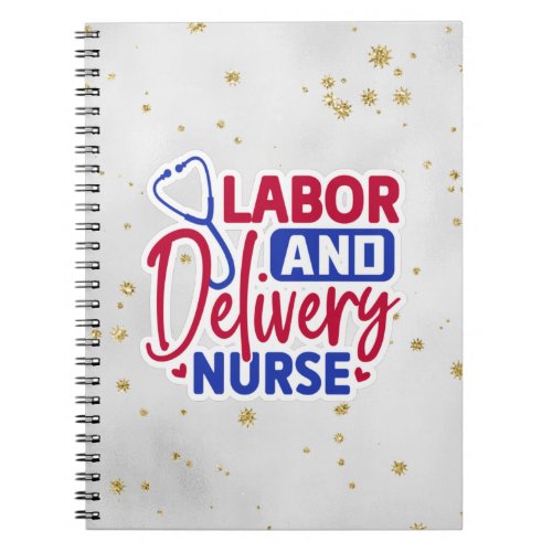 Labor and Delivery Nurse  Gray  Sparkle Notebook
