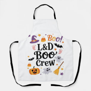 Labor and Delivery Nurse Halloween Pumpkin Ghost A Apron