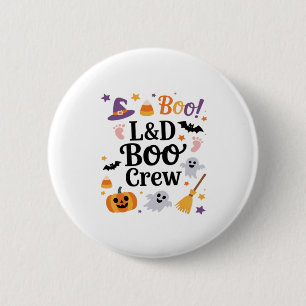 Labor and Delivery Nurse Halloween Pumpkin Ghost A Button