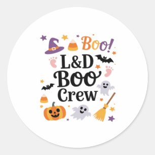 Labor and Delivery Nurse Halloween Pumpkin Ghost A Classic Round Sticker