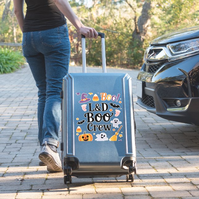 Labor and Delivery Nurse Halloween Pumpkin Ghost A Sticker (Suitcase Insitu)