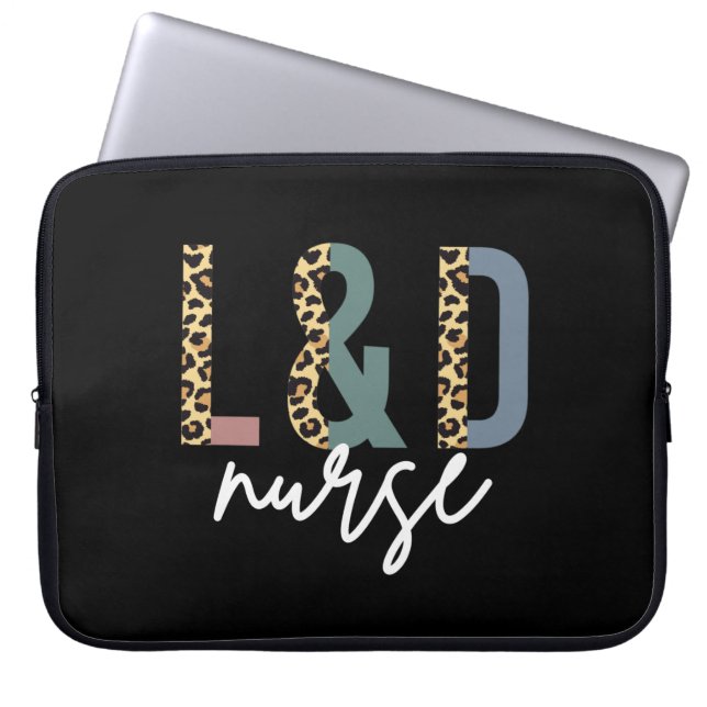 Labor and delivery nurse L & D Cheetah print Laptop Sleeve (Front)