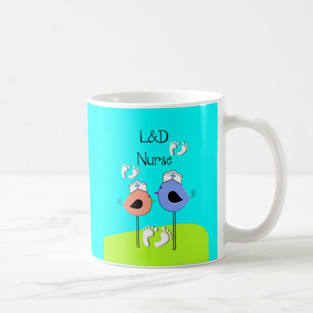 Labor and Delivery Nurse Nurse Birds Coffee Mug (Right)