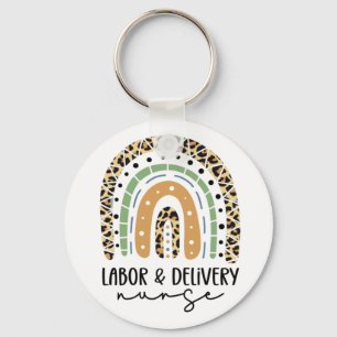 Labor and delivery nurse Rainbow L and D nurse Keychain