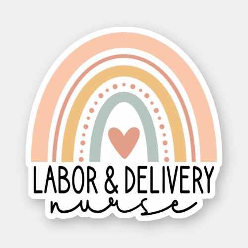 Labor and Delivery Nurse Rainbow L and D Nursing Sticker