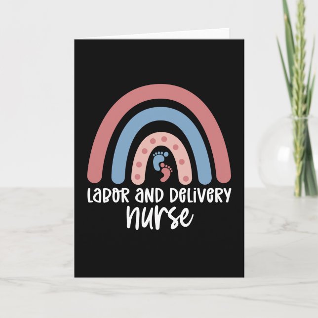 Labor and delivery nurse Rainbow Nurse gifts Card (Front)