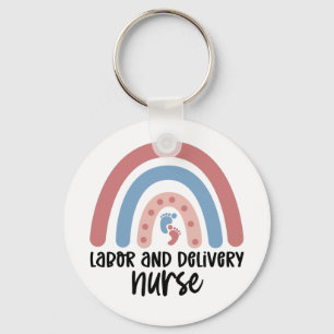 Labor and delivery nurse Rainbow Nurse gifts Keychain