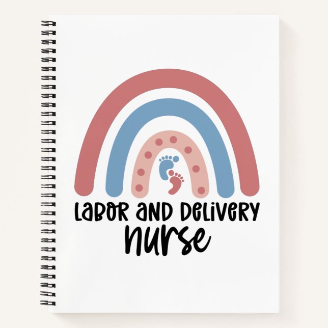 Labor and delivery nurse Rainbow Nurse gifts Notebook (Front)