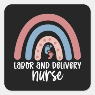 Labor and delivery nurse Rainbow Nurse gifts Square Sticker