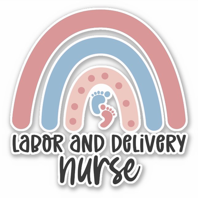 Labor and delivery nurse Rainbow Nurse gifts Sticker (Front)