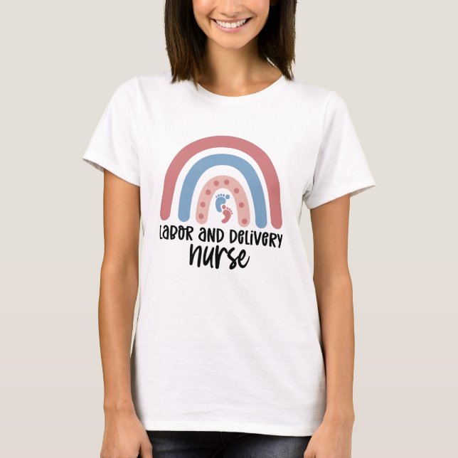 Labor and delivery nurse Rainbow Nurse gifts T-Shirt (Front)