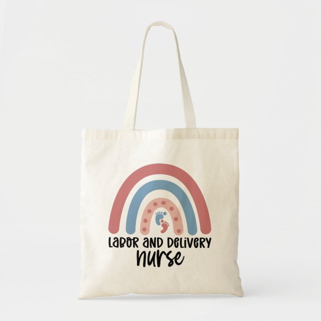 Labor and delivery nurse Rainbow Nurse gifts Tote Bag (Front)