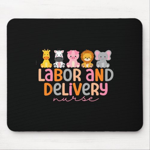 Labor And Delivery Nurse Safari Animals Lampd Nur Mouse Pad