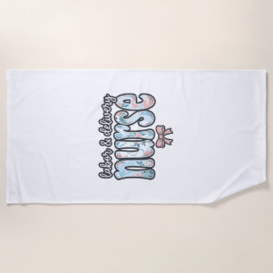 Labor and Delivery Nurse Vintage Floral Shirt Desi Beach Towel