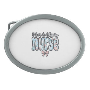 Labor and Delivery Nurse Vintage Floral Shirt Desi Belt Buckle