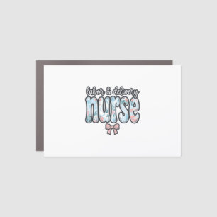 Labor and Delivery Nurse Vintage Floral Shirt Desi Car Magnet